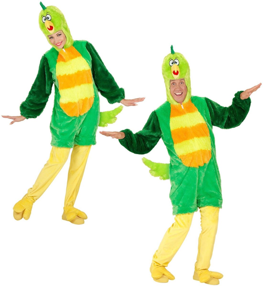 Fantasie Onesie Pluche Groene Vogel Kostuum | Large / XL | Carnaval kostuum | Verkleedkleding